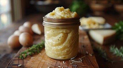 Sticker - gourmet cheese sauce, an enticing jar of homemade cheese sauce crafted with a secret blend of cheeses and spices, ready to enhance every meal it accompanies