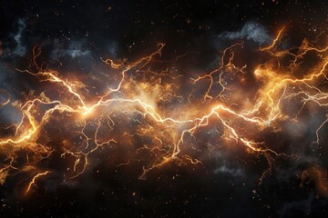 Wall Mural - A dramatic image of a lightning storm in the sky. Perfect for weather-related designs