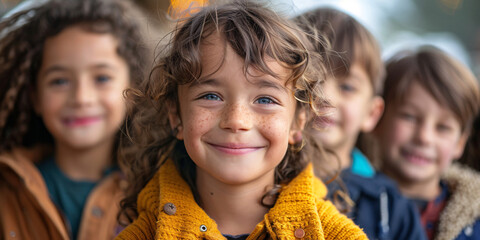 Close-up of children enjoying a puppet show outdoors