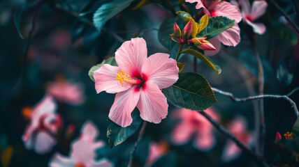 Wall Mural - pink flowers in the garden