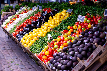 Wall Mural - a produce stand with many different fruits and vegetables for sale