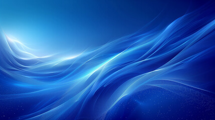 Wall Mural - Blue background with curved lines, gradient from left to right. The blue color is bright and clear, creating an atmosphere of speed and technology.