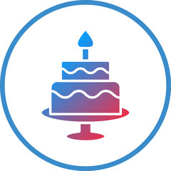 Sticker - Two Layered Cake Icon Style