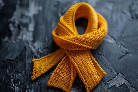 Knitted yellow knot