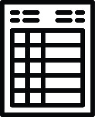 Poster - Black and white vector icon depicting a stylized calendar, suitable for apps and websites