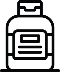 Sticker - Outline vector icon of a portable gas canister for camping and outdoor use, in black and white