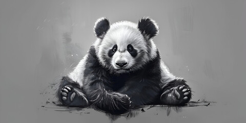 Wall Mural - close up of 3d cartoon panda character