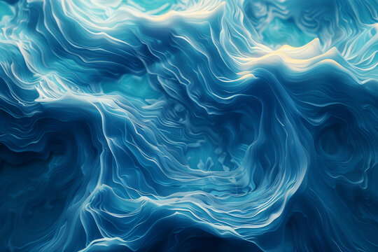 Depict abstract ripples spreading across a stylized ocean surface, representing the acidification of the oceans due to increased carbon dioxide levels