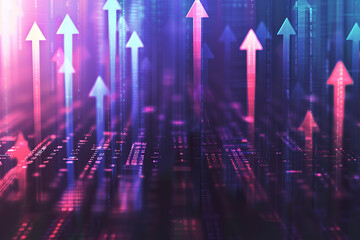 Wall Mural - conceptual representation of stock market volatility with graphic arrows