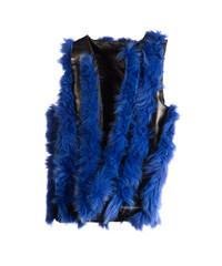 Poster - blue fur vest isolated on white background