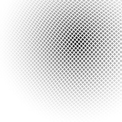 Wall Mural - Semitone checkered background. Disappearing and appearance gradient illustration consisting of rhombuses and squares.