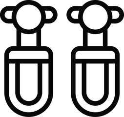Sticker - Black and white flat icons of test tubes with an external grip, suitable for science and laboratory themes