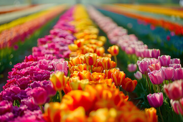 Sticker - Vibrant Flower Farm in Full Bloom on a Sunny Day  