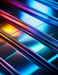 Wall Mural - Image of titanium with an anodized finish, featuring vibrant, iridescent colors that shift with the light