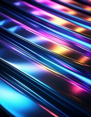 Wall Mural - Image of titanium with an anodized finish, featuring vibrant, iridescent colors that shift with the light
