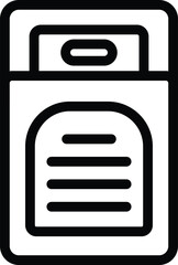 Wall Mural - simple black and white vector icon depicting a mobile phone with a screen display
