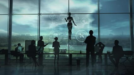 Wall Mural - artificial intelligence is used for automation in the company.