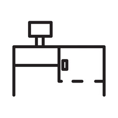 Poster - Computer Desk Office Line Icon