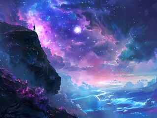 a universe sky on a planet.