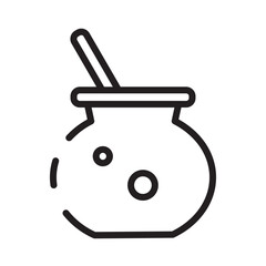 Sticker - Halloween Meal Pot Line Icon