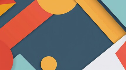 retro vintage abstract background geometric shape spot line, Generative Ai