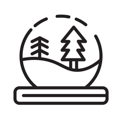 Sticker - Globe Snow Xmas Line Icon