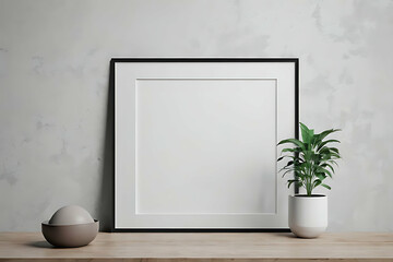 Wall Mural - Frame Blank Mock-up minimalist. Clean Frame with Decor