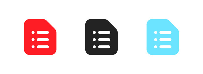Wall Mural - File button icon set. Flat style. Vector icons