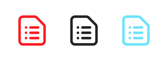 Wall Mural - File icon set. File menu. Flat style. Vector icons