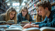 © Miljan Živković - Young students read and learn at university library