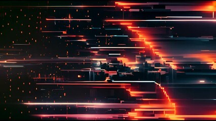 Leinwandbilder - There is no signal and static color noise in the animation video background