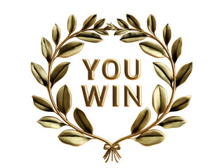 Wall Mural - Winner word in golden wreath and 