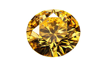 Wall Mural - yellow diamond isolated on white