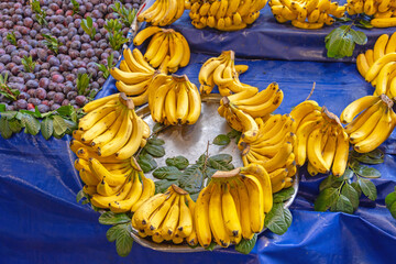 Poster - Big Bunch of Yellow Bananas Tropical Fruits at Farmers Market Turkey