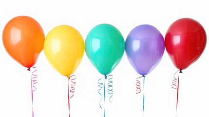 Wall Mural - multicolored balloons, isolated on white ,Balloons on white background , Happy birthday concept, Vector illustration, colorful balloons on white background close-up
