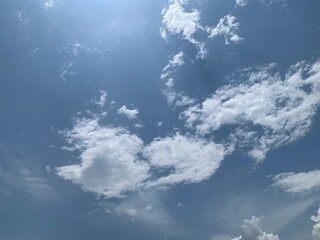 Wall Mural - The beauty of the clear sky with white clouds.