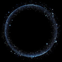 Wall Mural - Black Circle Background. Abstract Space with Glittering Luxury in Various Shades