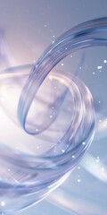 Wall Mural - abstract background, glass texture, light white and silver gradient, spiral curves with highlights o