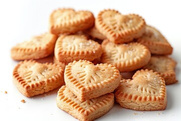 Heart shape cookie on white background