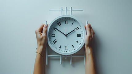 Wall Mural - Double exposure Rows of coins of Clock,cash,money, dollar on the table,finance and business concept,Tex time soft focus and blurred style,dark tone.
