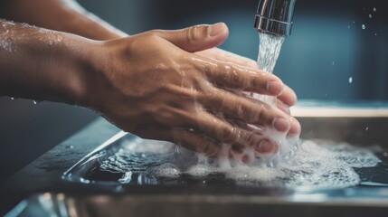 A photo of a person washing their hands thoroughly, emphasizing the importance of hand hygiene in preventing infections