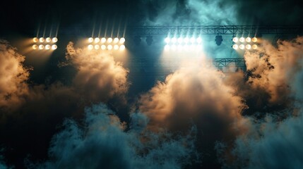 Wall Mural - bright stadium arena lights