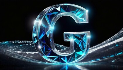 Wall Mural - glowing neon diamond sign G