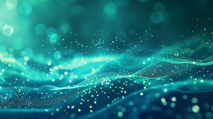 glowing teal and green abstract technology background grainy gradient texture web header design