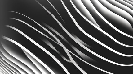 Wall Mural - Abstract black and white waves lines texture background. Generated AI image