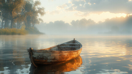 Wall Mural - boat on the river