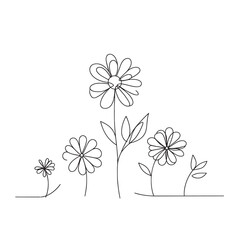 Botanical arts. Hand drawn continuous line drawing of abstract flower, floral. Vector illustration. 
