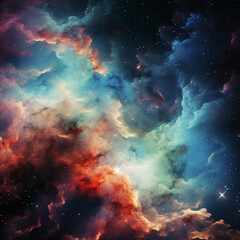 Abstract and Colorful space galaxy cloud nebula background wallpaper generative AI