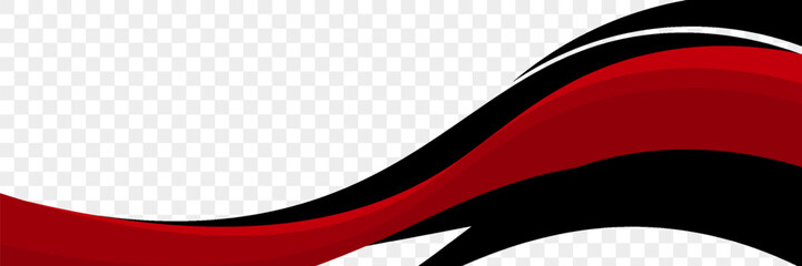 Wall Mural - Vector black and red line background curve element with white space for text and message design, overlapping layers, vector