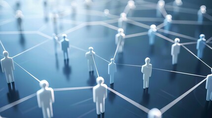 professional social network concept connected human figures representing business relationships and 